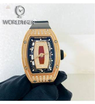 Richard Mille [NEW] RM 07-01 Rose Gold Med Set Diamonds Jasper Dial