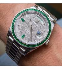 Thumbnail von Rolex [NEW][RARE] 228396TEM Day-Date 40mm Platinum Green Emerald (Retail:EUR 430.000)