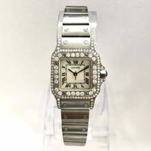 Thumbnail von Cartier Santos Galbée 24mm Quartz Steel 1.21TCW Diamond Watch </h1>