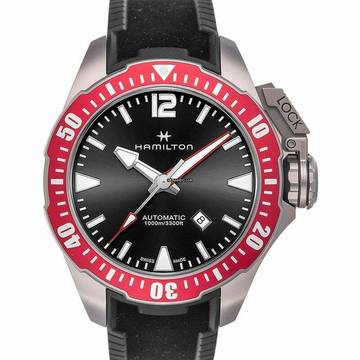  Hamilton Khaki Navy Frogman H77805335 - Khaki Navy Automatic Black Dial Titanium Men's Watch </h1> 