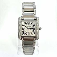 Thumbnail von Cartier Tank Française Automatic 28mm Steel ~3.5TCW DIAMOND Watch </h1>