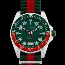 Thumbnail von Gucci Dive YA136339 - Dive Quartz Green Dial Stainless Steel Men's Watch </h1>