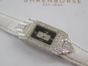 Thumbnail von Audemars Piguet 18 Karat Weißgold Charleston Damenuhr mit original Diamantbesatz und Onyx Blatt Rarität </h1>
