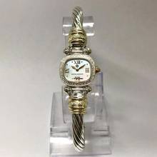  David Yurman CABLE CHELSEA 925 Silver & 14K GP Bracelet Watch 0.82 DIAMONDS Mother Of Pearl Dial </h1> 