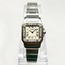 Thumbnail von Cartier Santos Galbée Quartz 24mm Steel Watch DIAMOND Bezel </h1>