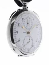Thumbnail von Swiss Mans open face Chronograph Pocketwatch Deposé </h1>