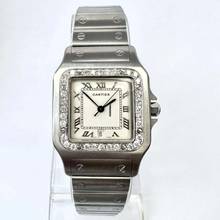 Thumbnail von Cartier Santos Galbée 29mm Quartz Steel 0.95TCW Diamond Watch </h1>