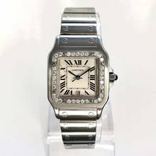Thumbnail von Cartier Santos Galbée 29mm Quartz Steel 0.85TCW Diamond Watch NEW Model </h1>