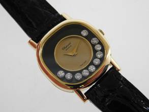 Thumbnail von Chopard Happy Diamonds 18 Karat Gelbgold mit 10 Diamanten. Handaufzug im Top Zustand </h1>