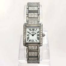 Thumbnail von Cartier Tank Française Quartz 20mm Steel 5.5TCW Full DIAMOND Watch </h1>