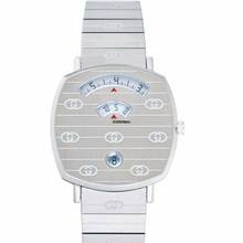  Gucci YA157401 - Grip 38mm Stainless Steel GG Engraved Watch </h1> 