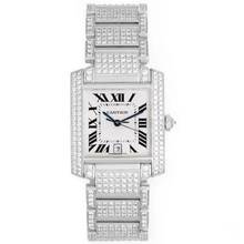 Thumbnail von Cartier Tank Française Automatic 28mm Steel DIAMOND Watch </h1>
