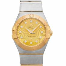 Thumbnail von Omega Constellation Quartz 123.20.24.60.58.001 - Constellation Quartz 24 mm Quartz Gold Dial Diamond Indexes Ladies W </h1>