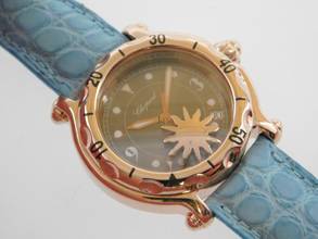 Thumbnail von Chopard Happy Sport II SUN 18 Karat Rosegold 38 mm im Top Zustand mit Krokoband