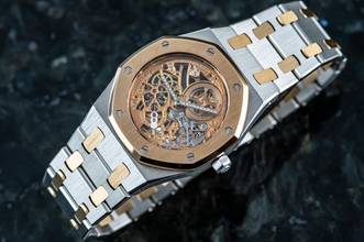 Thumbnail von Audemars Piguet Royal Oak Skeleton | Platinum & Rose Gold | 14794PR | Caliber 2003 | AP Service 2021