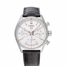 Thumbnail von TAG Heuer Carrera CBN2013.FC6483 - Carrera Chronograph Automatic White Dial Brown Leather Strap Men's Watch </h1>