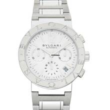 Thumbnail von Bulgari 101376 - Chronograph Automatic White Dial Stainless Steel Men's Watch </h1>