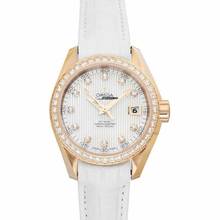  Omega Seamaster Aqua Terra 231.58.30.20.55.001 - Seamaster Automatic White Dial 18kt Rose Gold Ladies Watch </h1> 