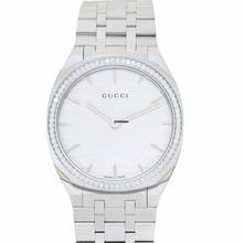  Gucci YA163401 - 25H Quartz White Dial Stainless Steel Ladies Watch </h1> 