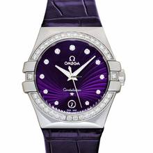 Thumbnail von Omega Constellation Quartz 123.18.35.60.60.001 - Constellation Quartz Purple Dial Stainless Steel Ladies Watch </h1>