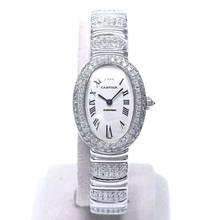 Thumbnail von Cartier Baignoire 23mm Quartz 18K WG ~4TCW Diamond Watch </h1>