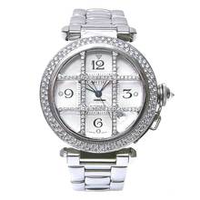 Thumbnail von Cartier Pasha GRID 38mm Automatic Steel 1.9TCW DIAMOND Watch </h1>