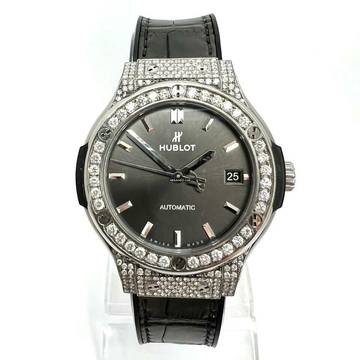  Hublot Classic Fusion 38mm Automatic Titanium 1.83TCW Diamond Watch Skeleton Backcase </h1> 