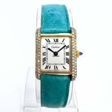 Thumbnail von Cartier Tank Manual Winding 21mm GP Silver Watch 0.5TCW Diamonds </h1>