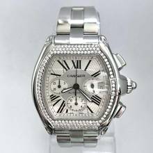  Cartier Roadster Chronograph 2618 Automatic 42mm Steel ~2.5TCW DIAMOND Watch </h1> 
