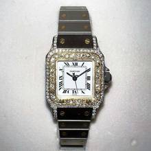 Thumbnail von Cartier Santos Galbée 24mm Automatic 2 Tone 1.9TCW Diamond Watch </h1>