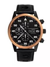  Maurice de Mauriac Chrono Modern Black Lünette Massiv Gold 