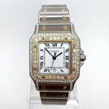 Thumbnail von Cartier Santos Galbée 29mm Quartz 2 Tone 1.70TCW Diamond Watch NEW Model </h1>