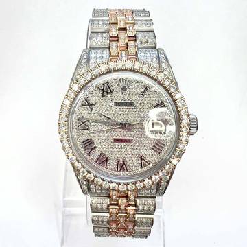  Rolex Datejust Oyster Perpetual DATEJUST Automatic 36mm 2 Tone Full Diamond Watch </h1> 