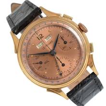  LE PHARE Chronograph Dato Compax Pink salmon dial rose gold 18KT 1950’s </h1> 