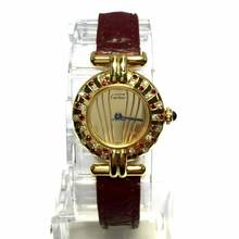 Thumbnail von Cartier Vermeil COLISEE Quartz 24mm GoldPlated DIAMONDS & RED RUBIES  Watch </h1>
