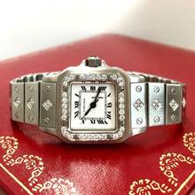 Thumbnail von Cartier Santos Galbée 24mm Automatic Steel ~1.5TCW Diamond Watch </h1>