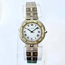Thumbnail von Cartier Santos Ronde 27mm 2 Tone 0.55TCW DIAMOND Watch  </h1>
