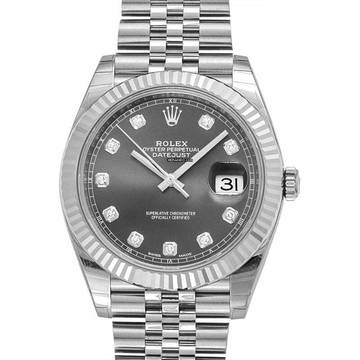  Rolex Datejust 41 126334 - Datejust Rhodium Diamond Dial Automatic Men's Watch </h1> 