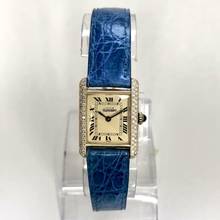 Thumbnail von Cartier Tank 20mm GP Silver Manual Winding O.67TCW Diamond Watch </h1>