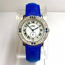 Thumbnail von Cartier RONDE 32mm Quartz Silver 1.01TCW DIAMONDS & Blue SAPPHIRES Watch </h1>