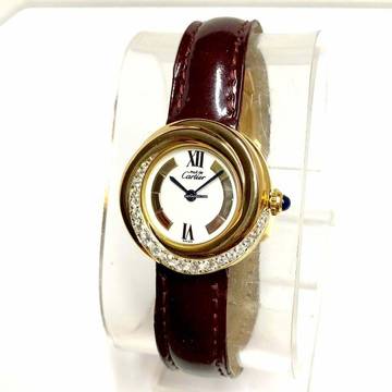  Cartier VERMEIL 27mm Quartz GP 0.46TCW DIAMOND Watch </h1> 