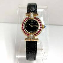 Thumbnail von Cartier COLISÈE Quartz 24mm GoldPlated Silver Watch DIAMONDS & RED RUBIES  </h1>