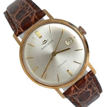  Movado Kingmatic Sub-Sea Kingmatic Date silver dial yellow gold 14KT 1960’s </h1> 