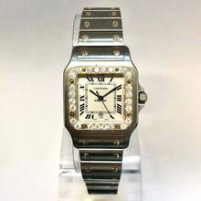 Thumbnail von Cartier Santos Galbée 29mm Quartz 2 Tone 0.94TCW Diamond Watch </h1>