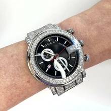 Thumbnail von Gucci G Chronograph Quartz 44mm Steel 3.65TCW Diamond Watch </h1>