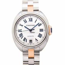 Thumbnail von Cartier Clé de Cartier W2CL0003 - Clé de Cartier 35.00 mm Automatic Silver Dial Stainless steel,Pink gold Ladies </h1>