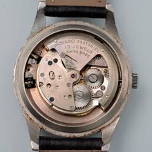 Thumbnail von Movado Calendomatic Triple date 16207 black dial Steel 1950’s </h1>