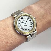Thumbnail von Cartier Santos RONDE 32mm Quartz 2 Tone 0.38TCW DIAMOND Watch  </h1>