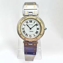 Thumbnail von Cartier Santos RONDE 32mm Quartz 2 Tone 0.38TCW DIAMOND Watch  </h1>