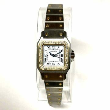  Cartier Santos Galbée 24mm Automatic 2 Tone 0.69TCW Diamond Watch </h1> 